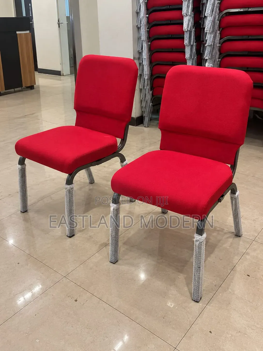 Red Padded Church Chair – Conference and Waiting Chair