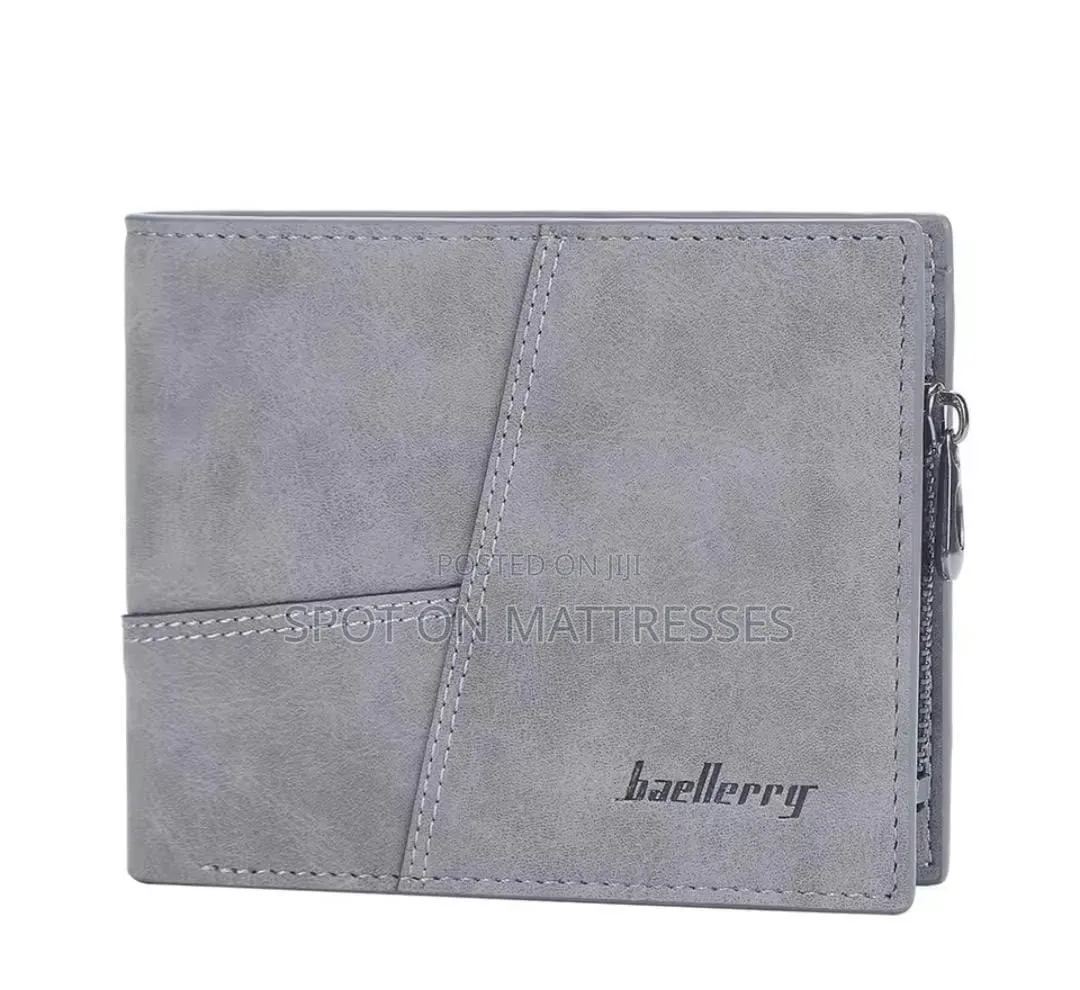 Men's Baellery Zip Wallet for Gents. Gray/Blue/Brown. We Deliver!