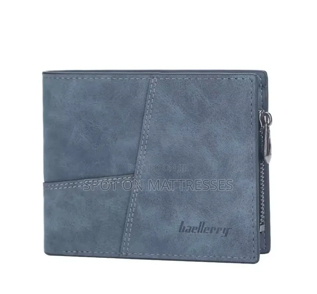 Men's Baellery Zip Wallet for Gents. Gray/Blue/Brown. We Deliver!