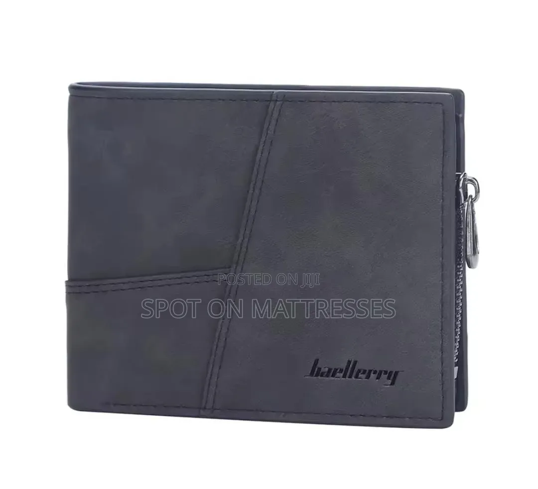 Men's Baellery Zip Wallet for Gents. Gray/Blue/Brown. We Deliver!