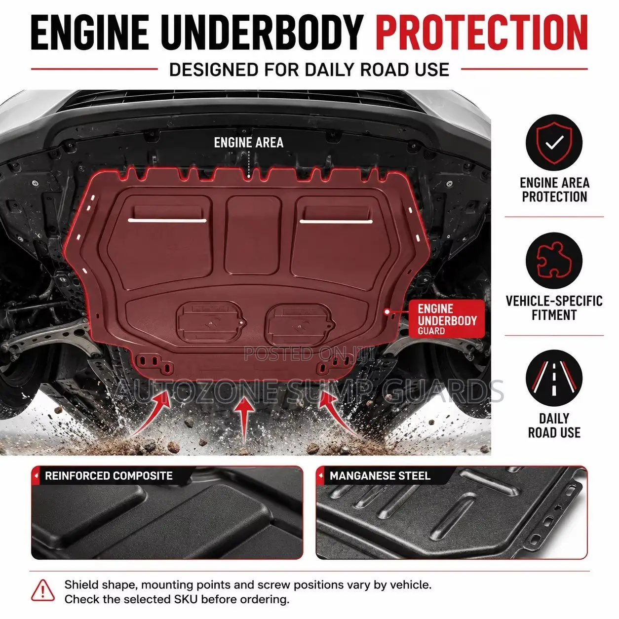 Skid Plate for VW Jetta 2013-2019 Under Engine Guard Anti-Collision