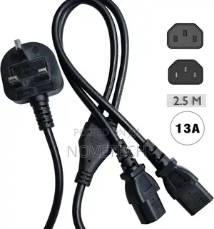 DOUBLE Power CABLE Dual Kettle Lead,Monitor TV,Mixer Splitter 2M Cable