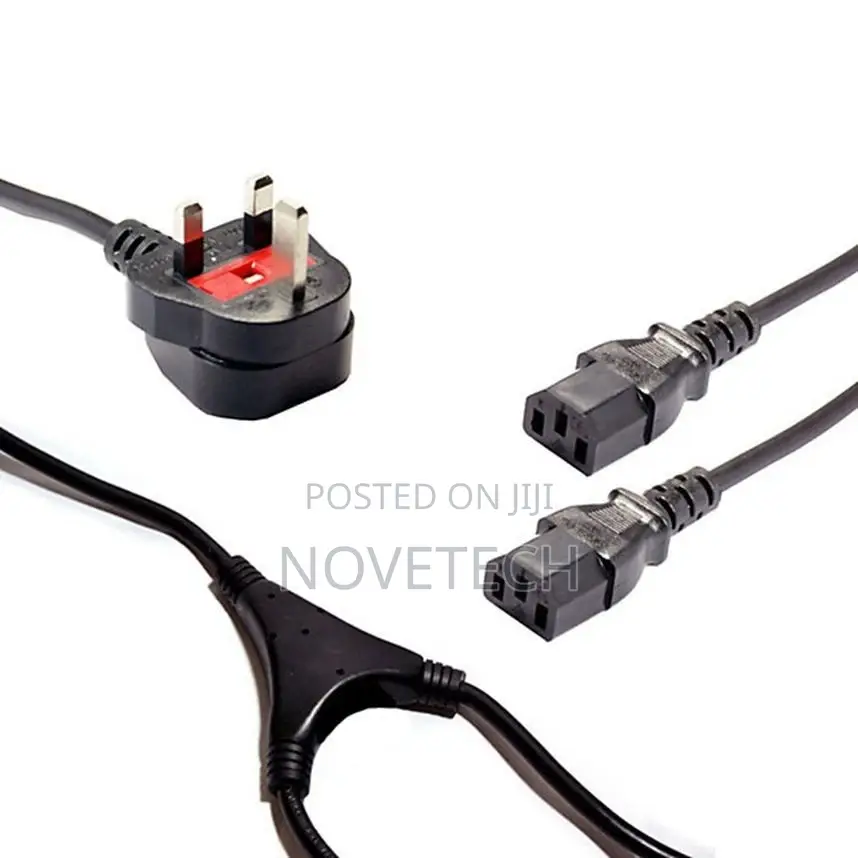 DOUBLE Power CABLE Dual Kettle Lead,Monitor TV,Mixer Splitter 2M Cable