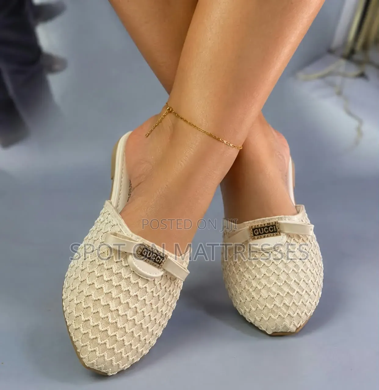 Gucci Ballerina Ladies' Slip-Ons. Sizes 37-41. Blue/Black/Beige/White.