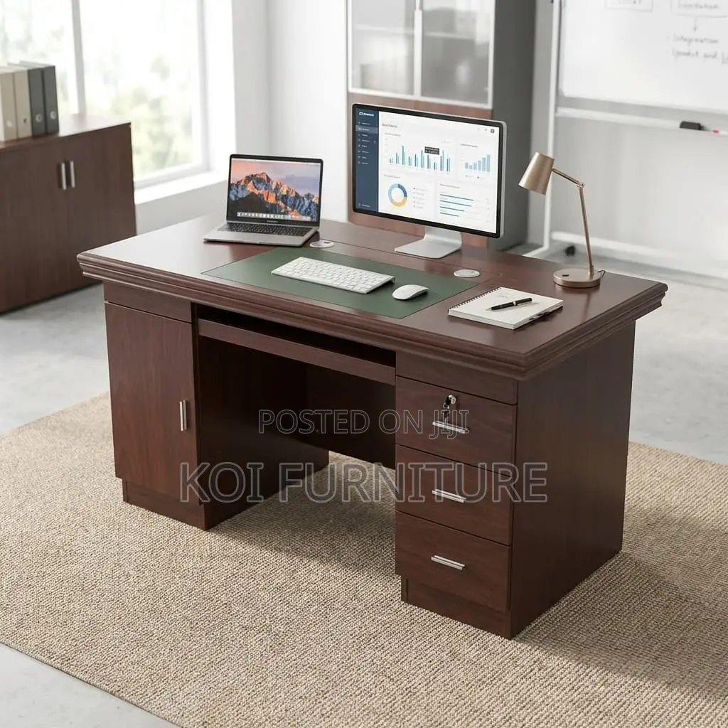 Office Desk :1.2M Dark Mahogany Executive Office Desk