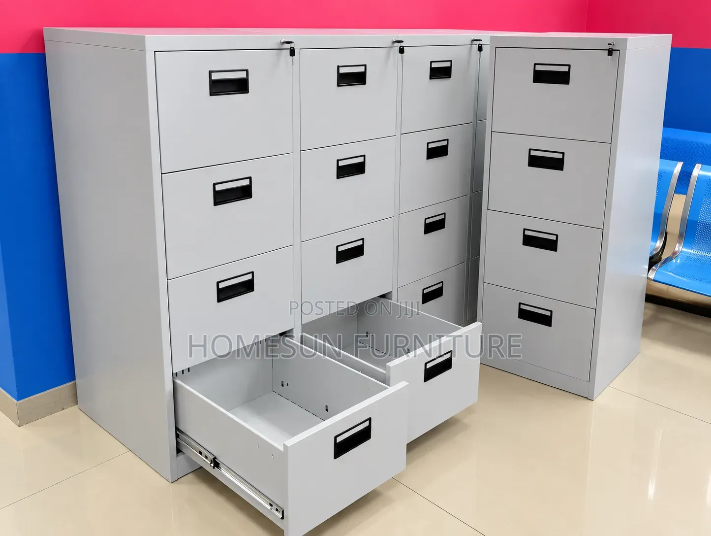 Office Filing Cabinet – Steel Multi-Drawer Document Storage Unit