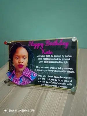 Branded Personalized Acrylic Birthday Plaque.