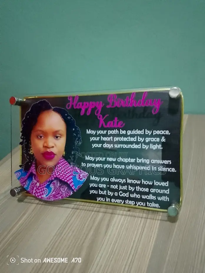 Branded Personalized Acrylic Birthday Plaque.