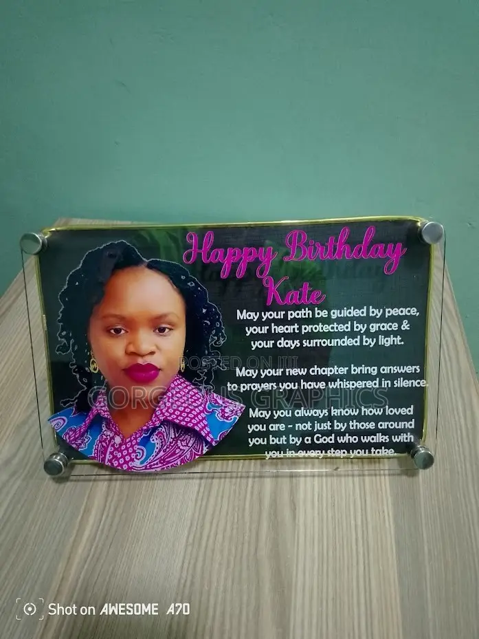 Branded Personalized Acrylic Birthday Plaque.