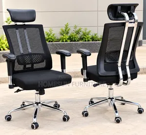Office Chair With Headrest and Chrome Support Frame