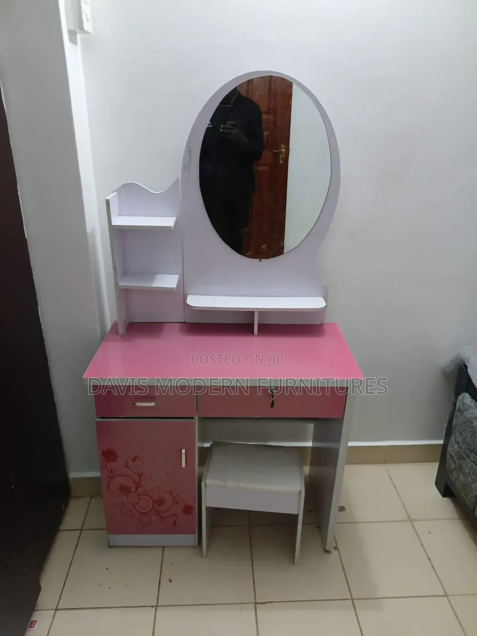 Pink and White Dressing Table