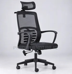 Black Ergonomic Mesh Office Chair With Headrest