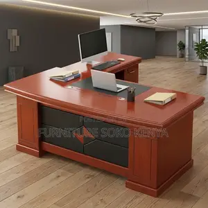 2 Meter Polished Mahogany Desk | Executive Modern L Shaped Desk
