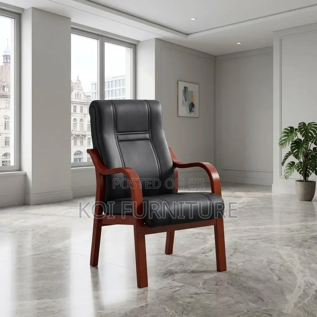Mahogany Armed Office Seat | Executive Leather Bosses Chair