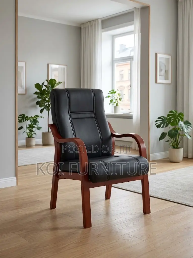 Mahogany Armed Office Seat | Executive Leather Bosses Chair