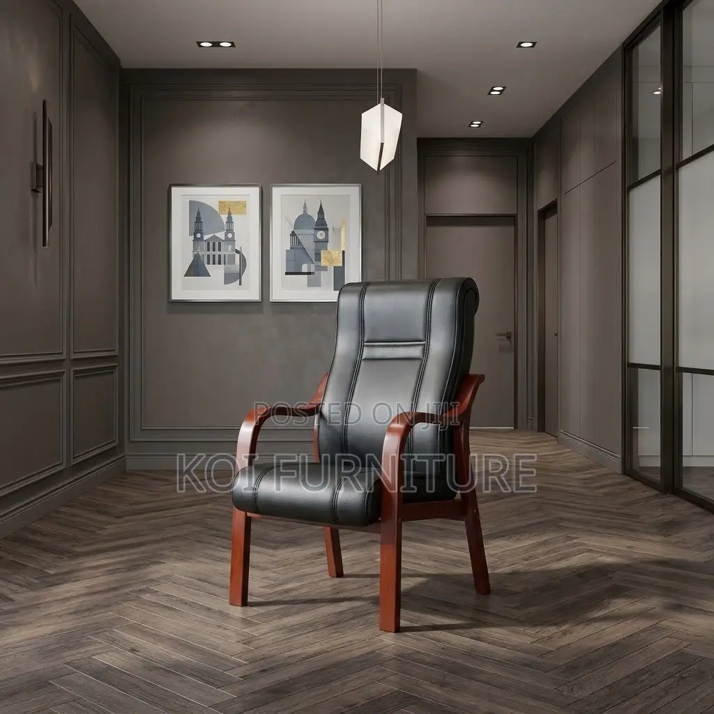 Mahogany Armed Office Seat | Executive Leather Bosses Chair