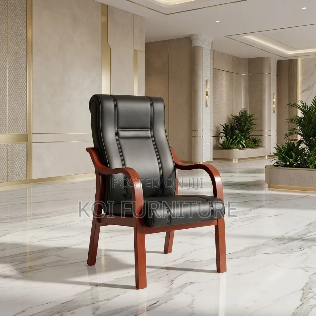 Mahogany Armed Office Seat | Executive Leather Bosses Chair