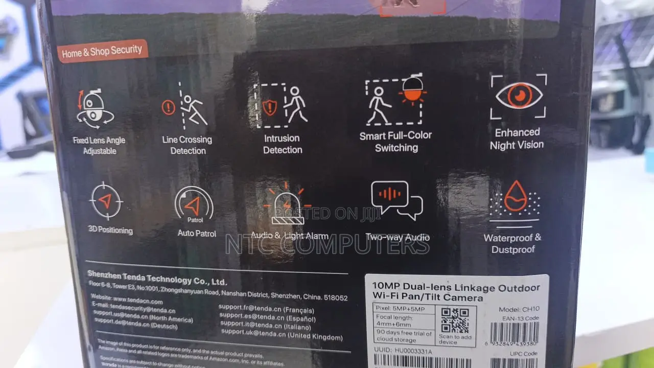 Tenda CH10 10MP Dual-Lens Smart Outdoor Wi-Fi Pan .