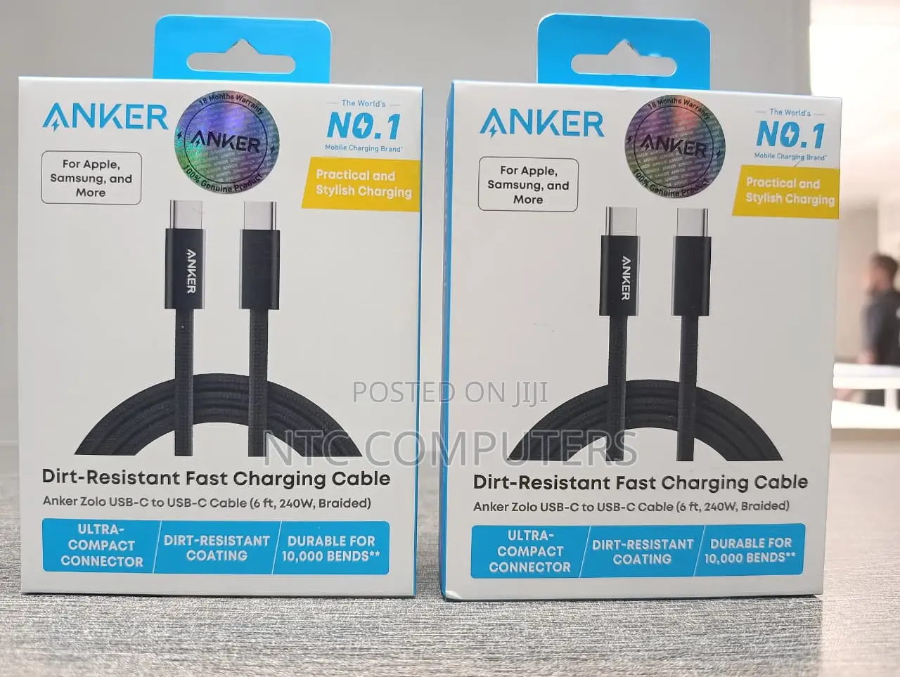 Anker 6ft 240w Braided USB-C to USB-C Cable