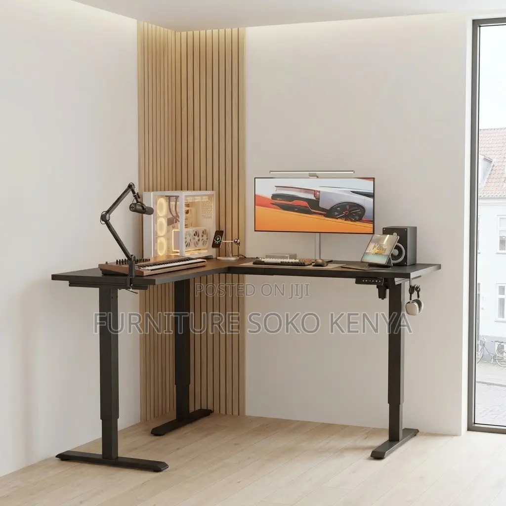 L Shaped 1400MM Gaming Table | Electric Adjustable Desk
