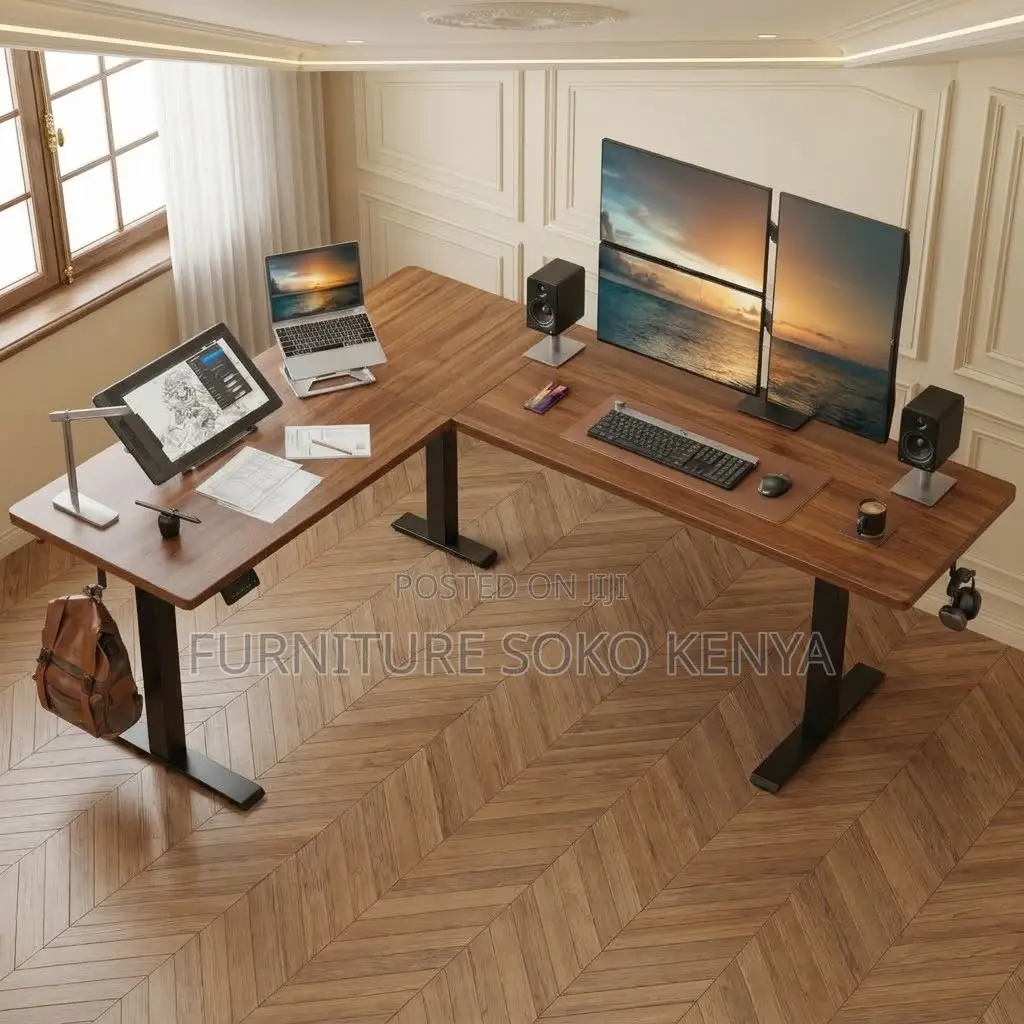 L Shaped 1400MM Gaming Table | Electric Adjustable Desk