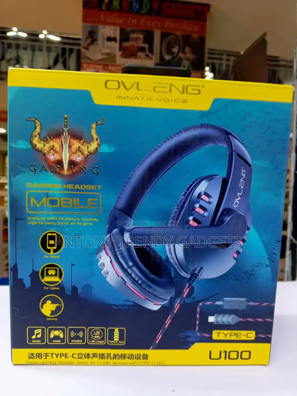 Ovleng U100 Type-C Wired Gaming Headset With Microphone