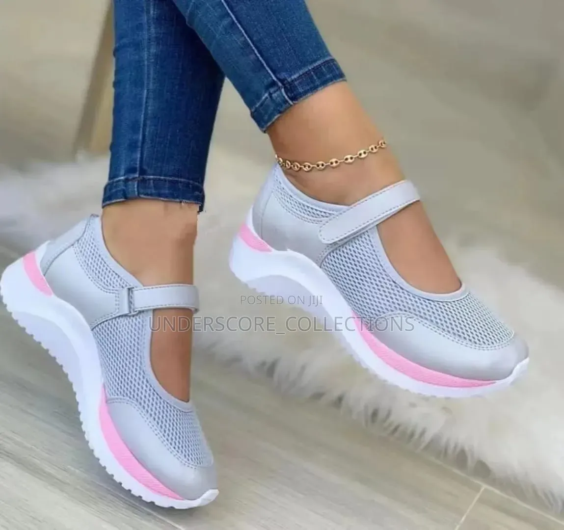 These Are White Breathable Mesh Mary Jane-Style Casual