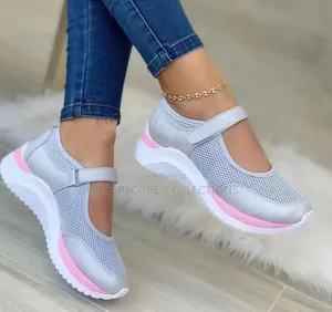 These Are White Breathable Mesh Mary Jane-Style Casual