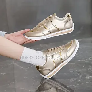 Gold Metallic Casual Lace-Up