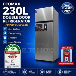 Ecomax 230 Litres Dark Silver Double Door Refrigerator