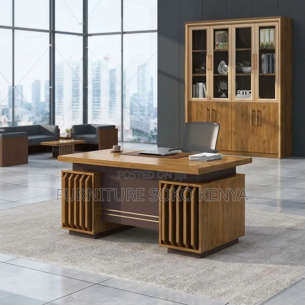 Office Desk : 1.4M Two-Tone Executive Office Desk