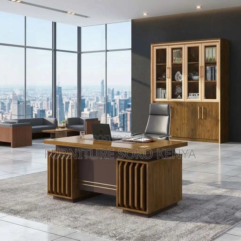 Office Desk : 1.4M Two-Tone Executive Office Desk