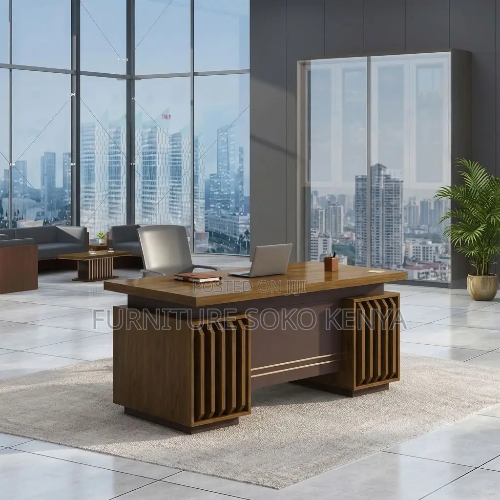 Office Desk : 1.4M Two-Tone Executive Office Desk