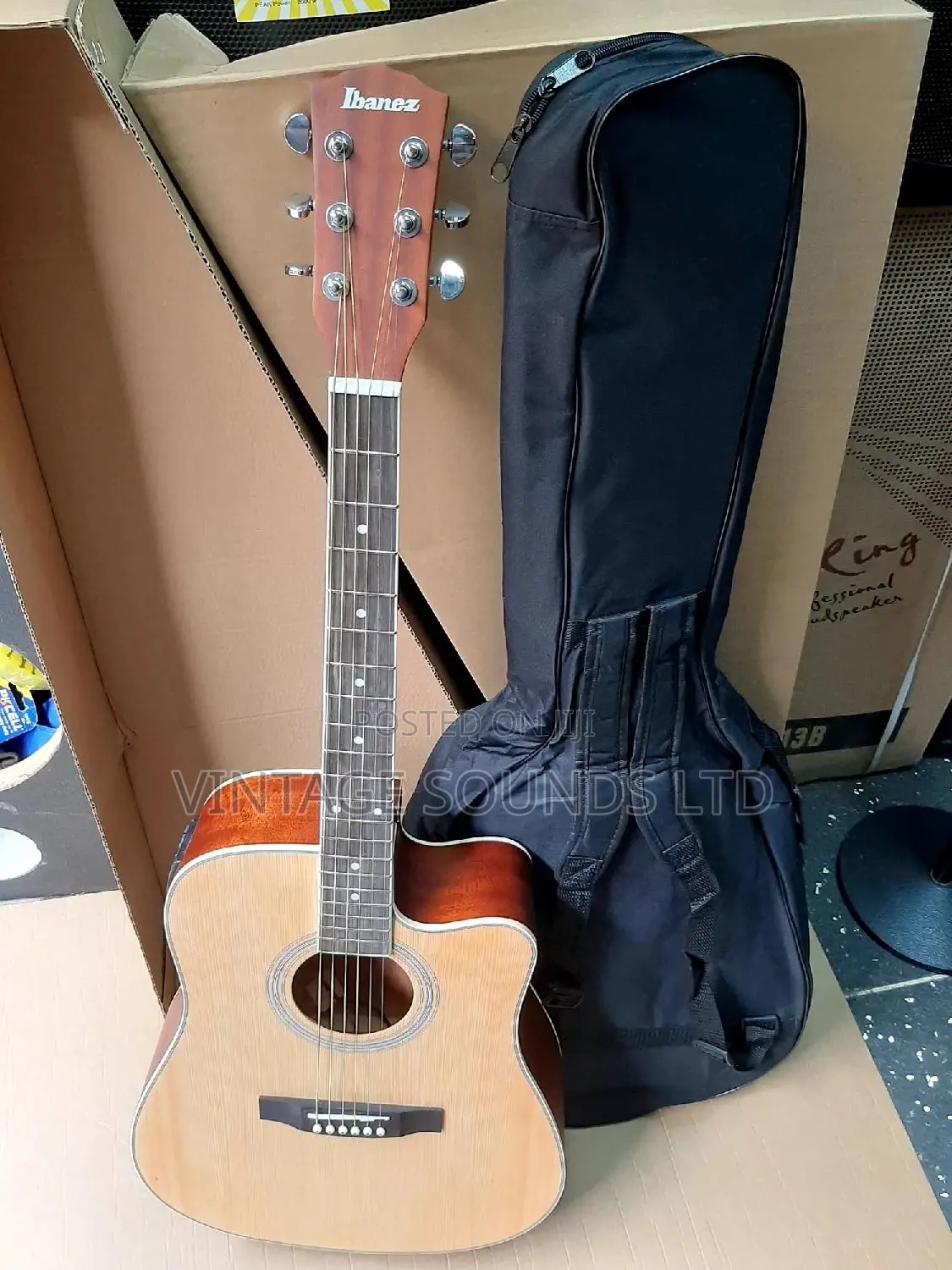 Ebanez Full Size Semi Acoustic Box Guitar With Inbuilt Tuner