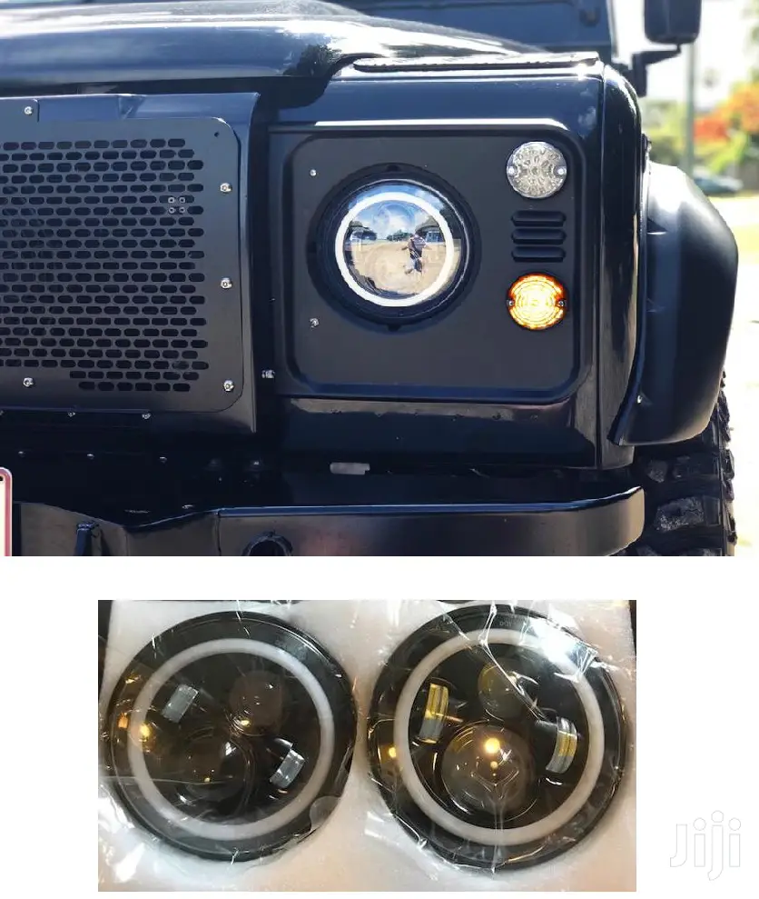 2 PCS Round Led Headlights With Drl: For Landrover Defender,